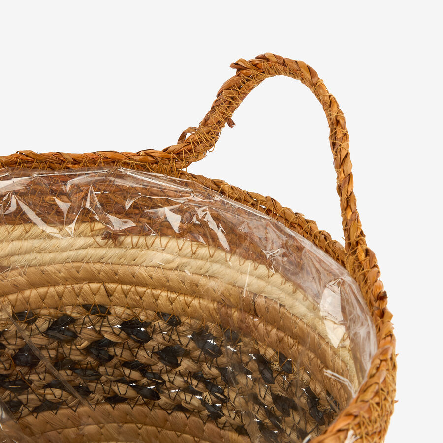 Cesta con asas de fibras naturales Evel Ø30x30cm