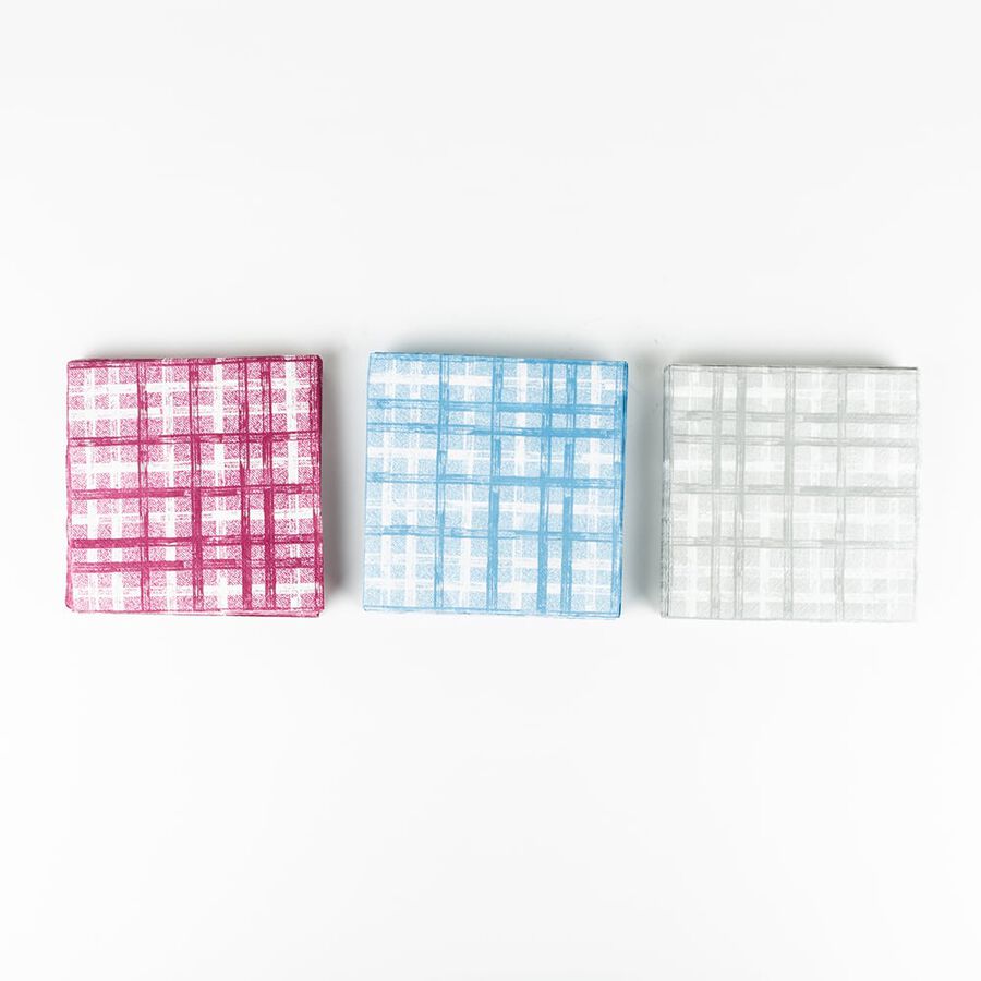 Set de 20 servilletas de papel a cuadros en 3 colores