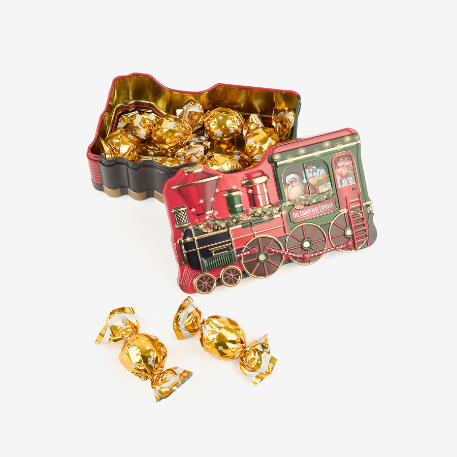 Caja de metal con bombones Tren de Navidad