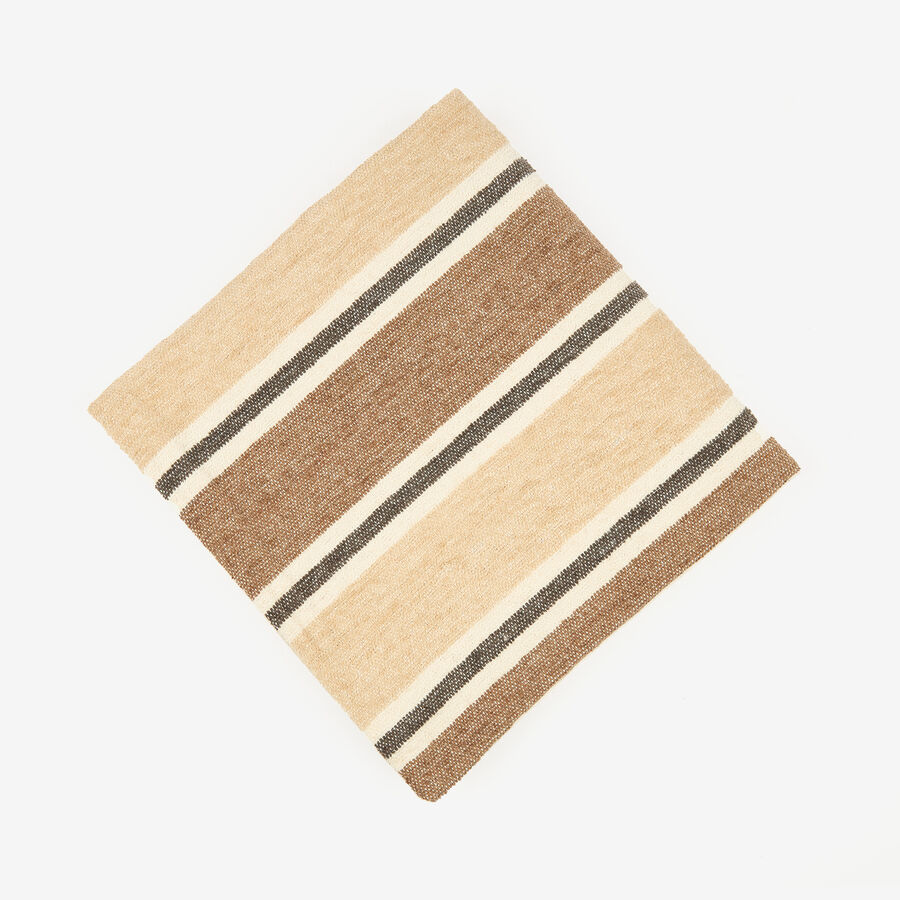 Funda de cojín de chenilla rayas Bahar 45x45cm