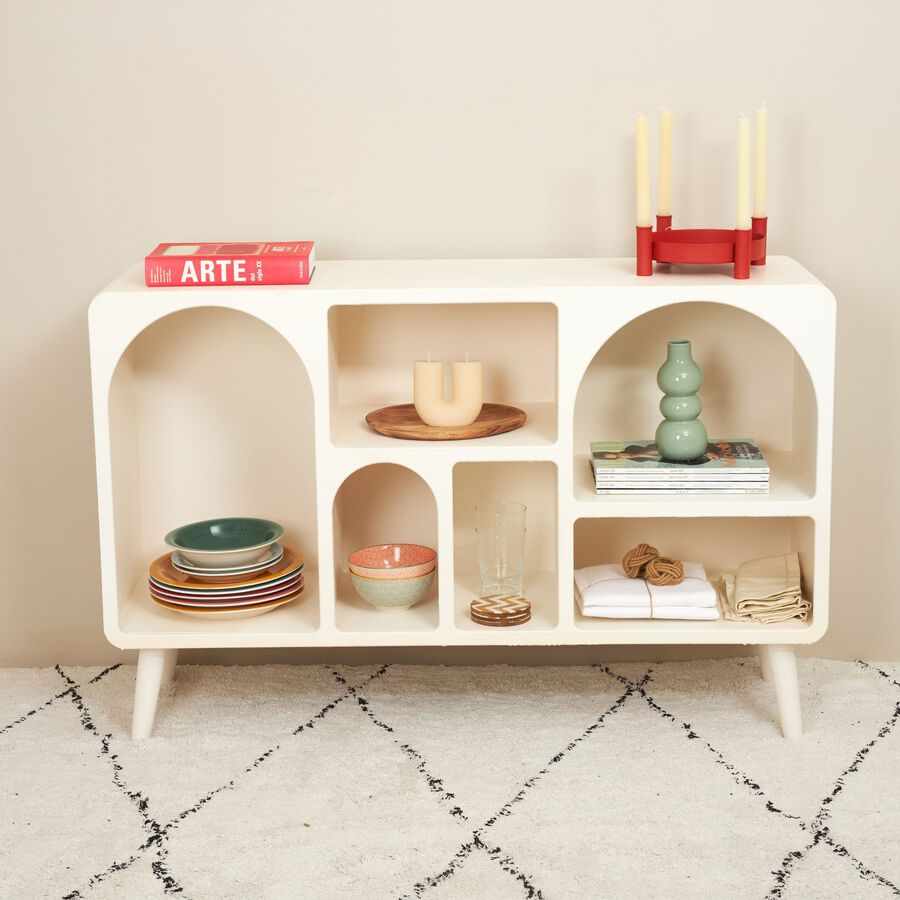 Consola de madera blanca Mirala 120x35x78cm