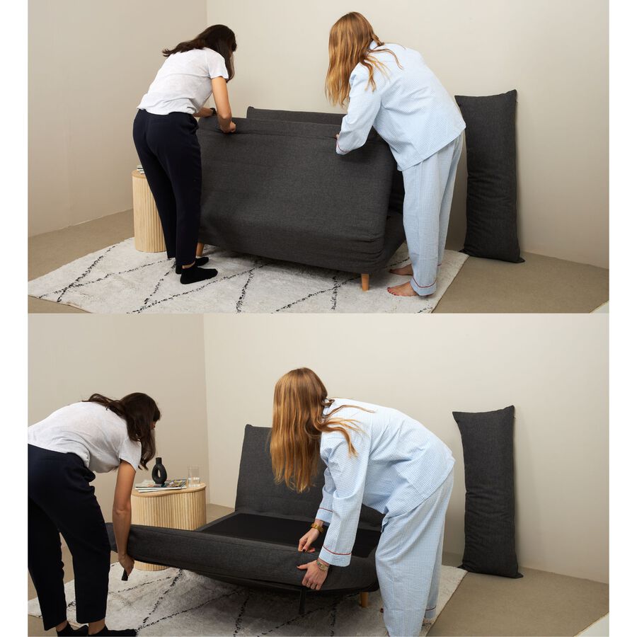 Sof&aacute; cama individual gris oscuro 127x91x84cm