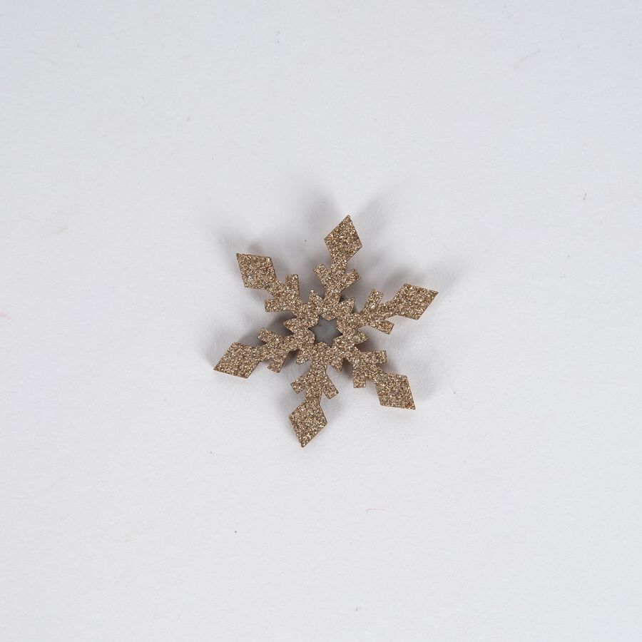 Set de 24 adornos colgantes de madera Copos de nieve variados 4cm