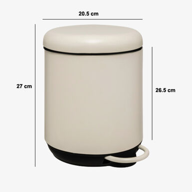 Papelera con pedal Duet beige 5L 20,5x27cm