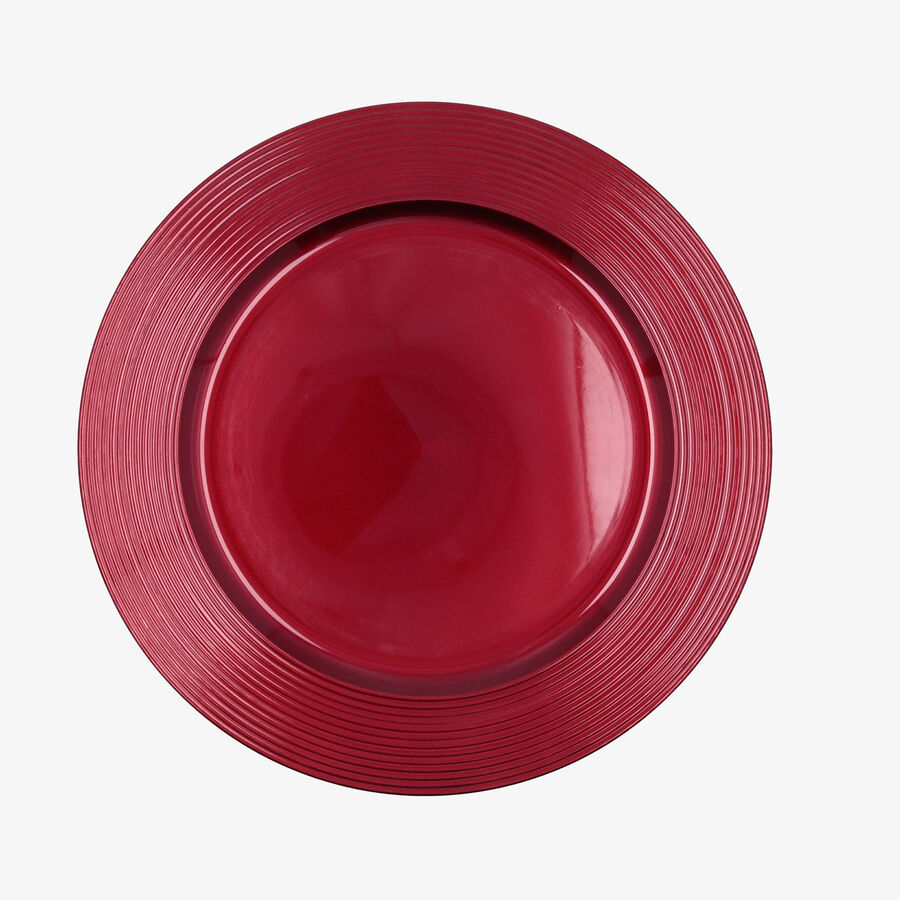 Plato llano rojo con relieve Domus &Oslash;33cm