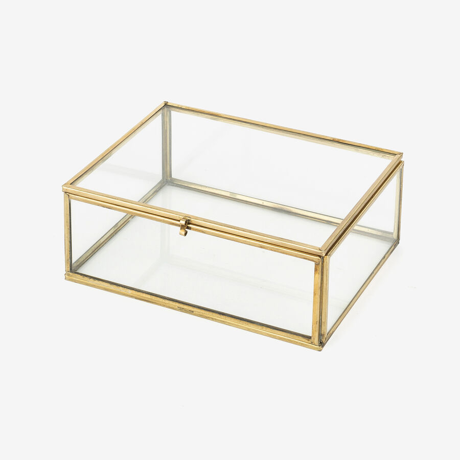 Joyero de cristal latón Antique 18x12,5x7cm