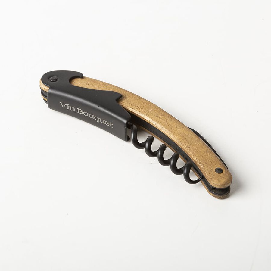 Set de corcho y 4 accesorios de vino