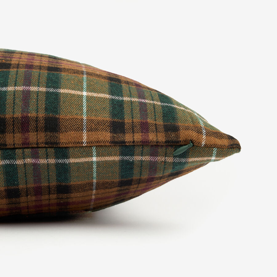 Funda de coj&iacute;n de algod&oacute;n cuadros escoc&eacute;s 45x45cm