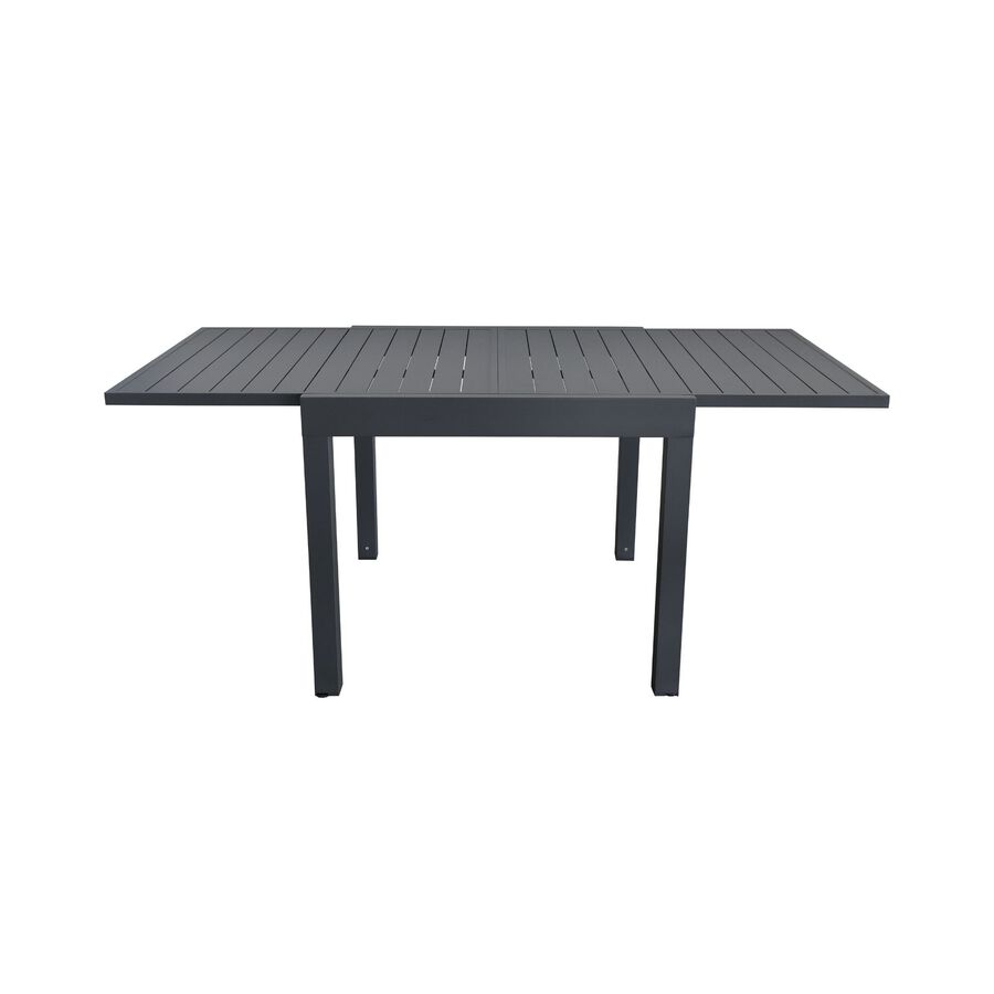 Mesa de jardín extensible de aluminio gris Nijar 90/180x90x76cm