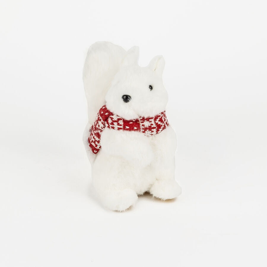 Figura decorativa ardilla con bufanda 20x10x16cm