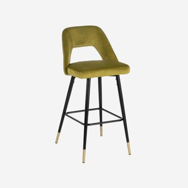 Set de 2 taburetes altos velvet verde Mayah 43x47x105cm