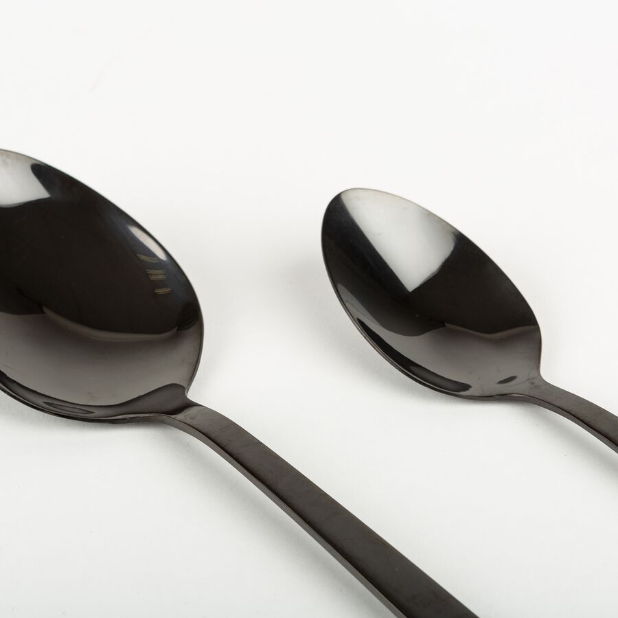 Cubertería de 24 piezas negra inoxidable Sofia - Bergner