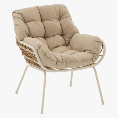 Conjunto de jard&iacute;n para 2 personas de acero crema Paolux