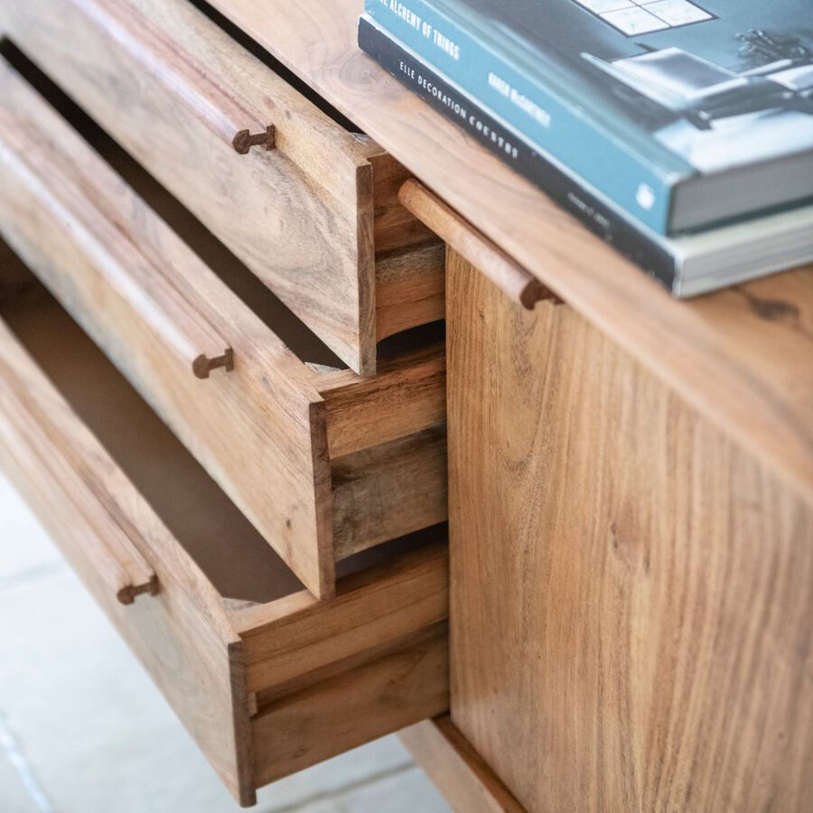 Aparador de madera de acacia Attic 160x45x78cm Clau&Chloe