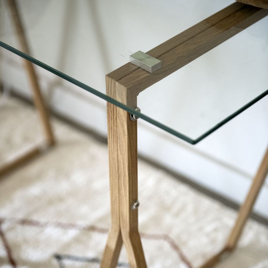 Escritorio de cristal Wood Pattern 120x60x75cm