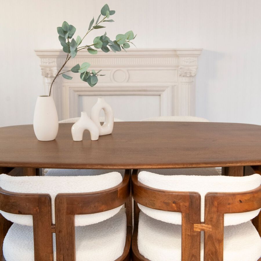 Mesa de comedor de madera de mango Brislava 180x100cm Clau&Chloe