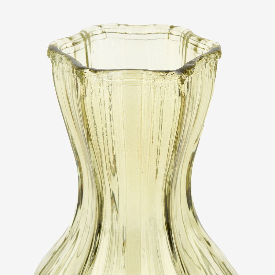 Jarrón de cristal verde Dalmar Ø9x15cm