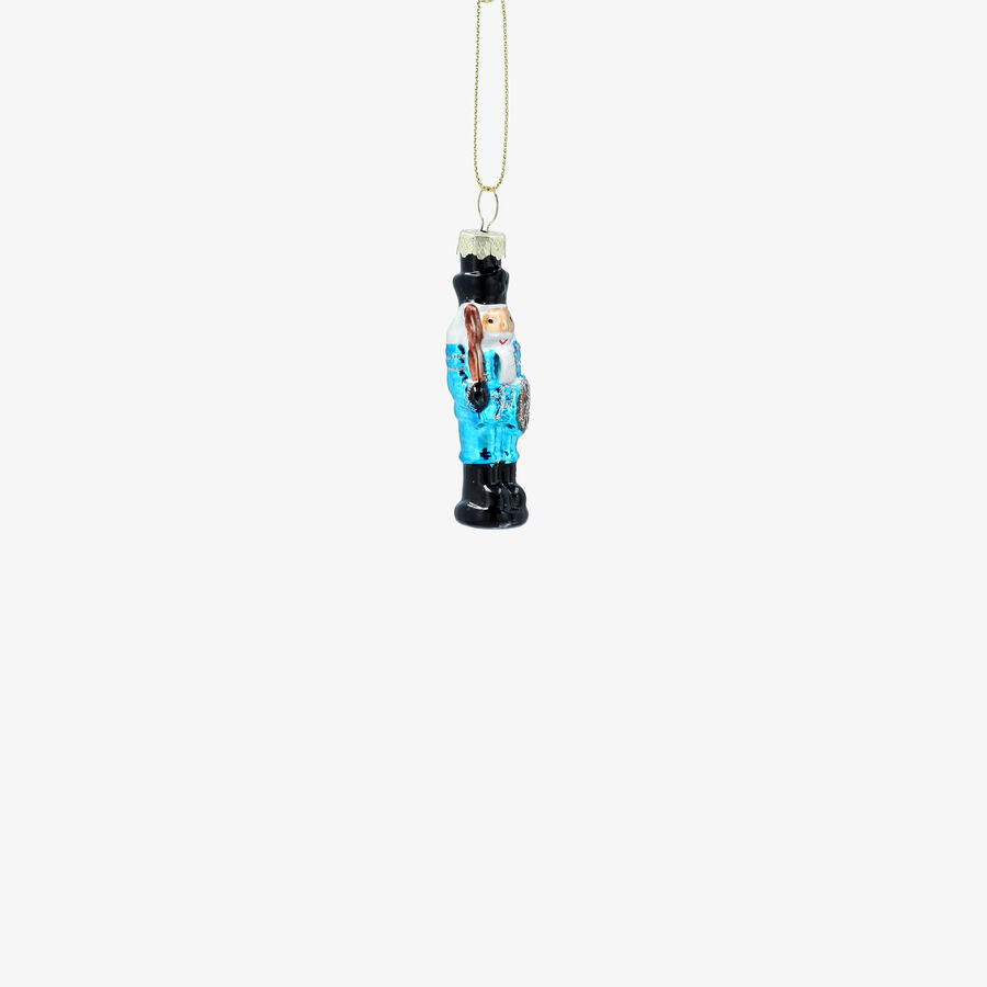 Adorno colgante de cascanueces azul de cristal 10cm