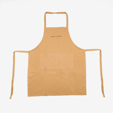 Delantal de cocina de algodón mostaza 80x70cm