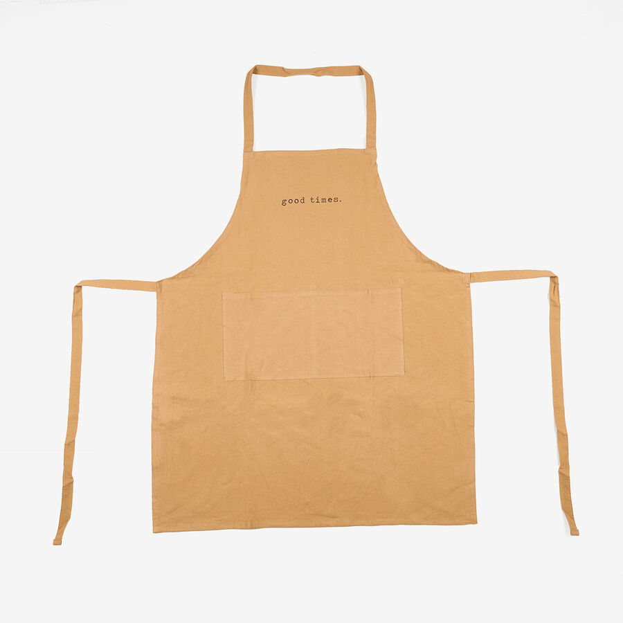 Delantal de cocina de algodón mostaza 80x70cm