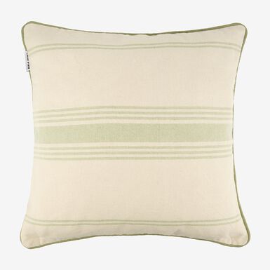 Funda de coj&iacute;n beige con rayas verdes Niza 45x45cm