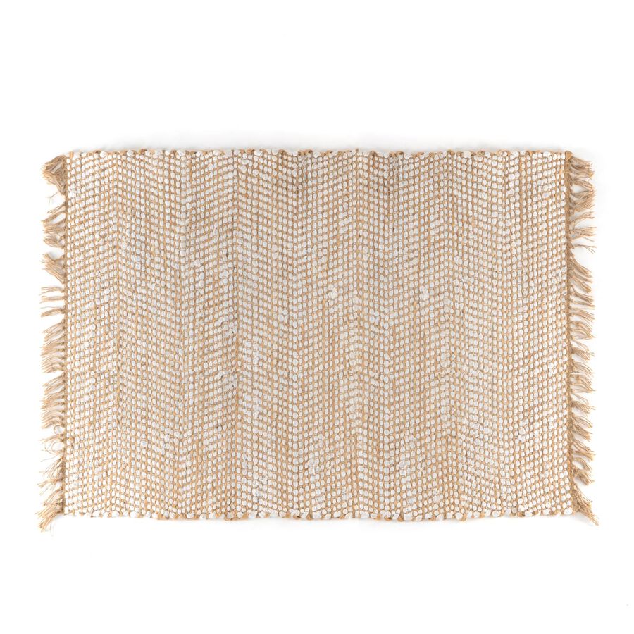 Alfombra de yute y algod&oacute;n Clay 120x90cm