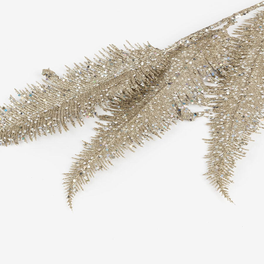 Rama helecho artificial dorada 75cm