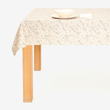 Mantel de algodón taupe Abelia 150x200cm