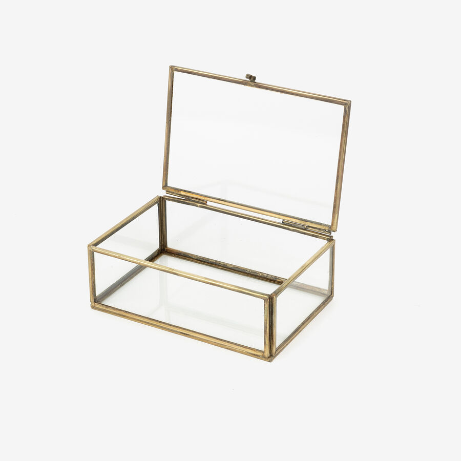 Joyero de cristal latón Antique 15x10x5,5cm
