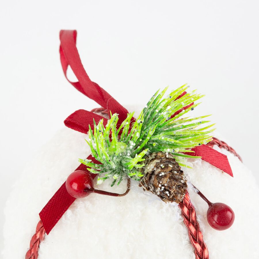 Bola decorativa de peluche blanca 8cm