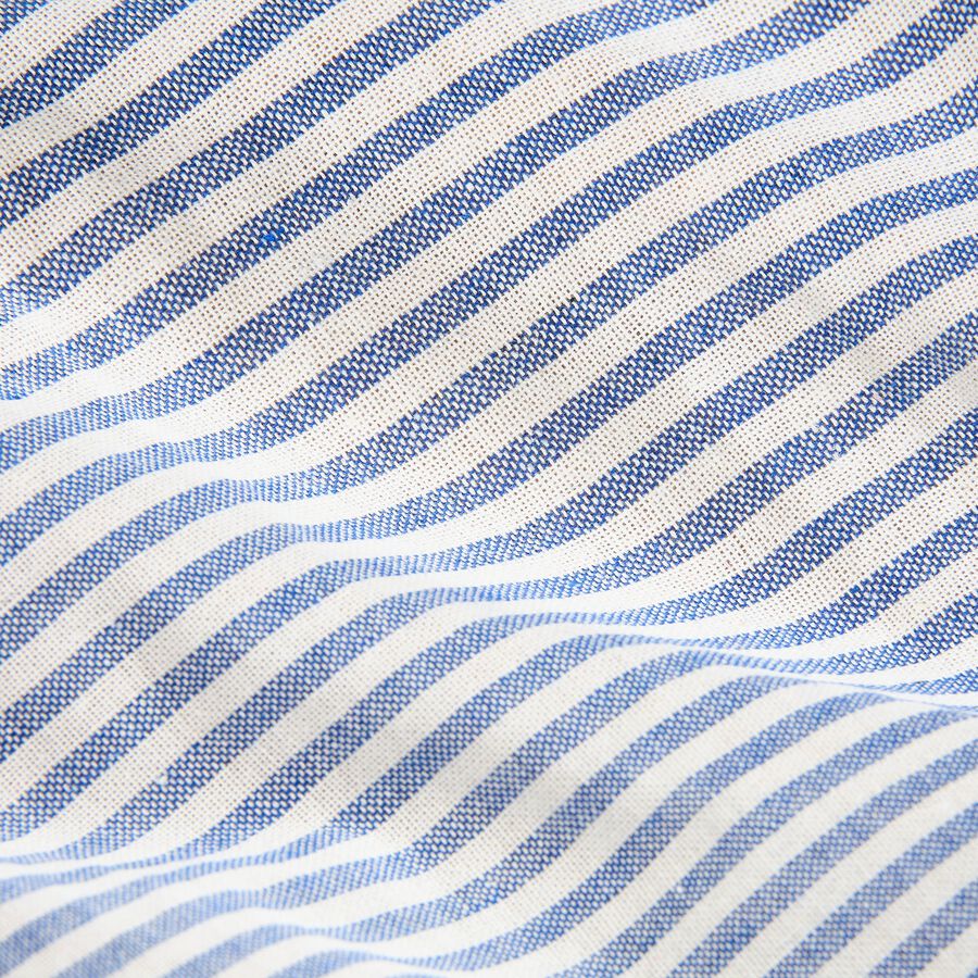 Mantel de algod&oacute;n azul Raya fina 150x150cm