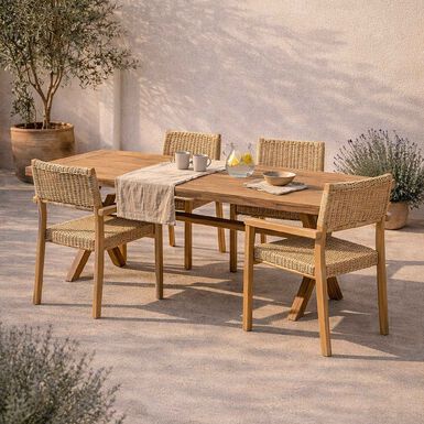 Mesa de comedor de jard&iacute;n de madera de acacia Xenor