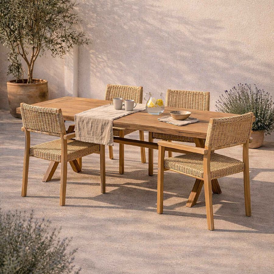 Mesa de comedor de jard&iacute;n de madera de acacia Xenor