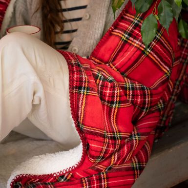 Manta de tartán roja 130x170cm