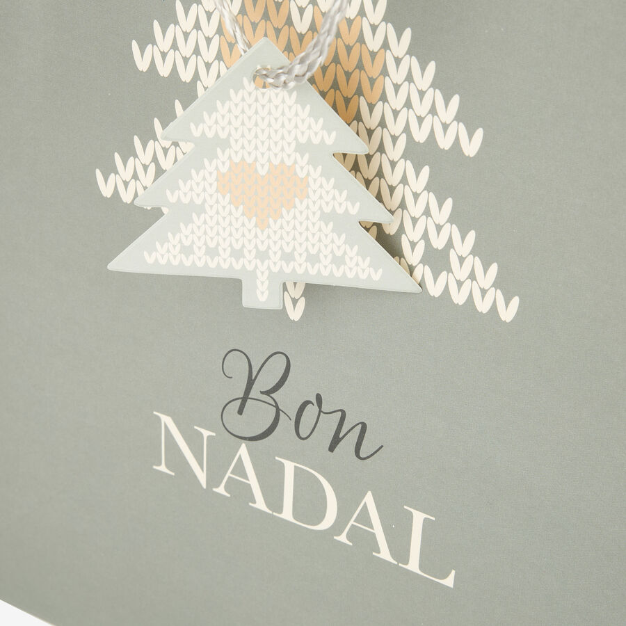 Bolsa de papel para regalo gris Nordic L