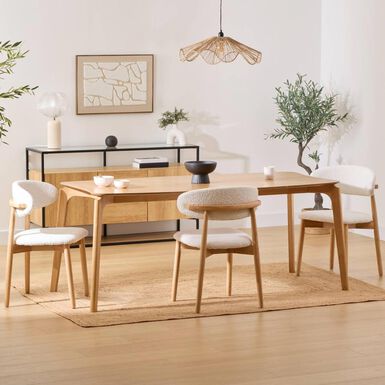 Mesa de comedor de madera Roven 180x90cm 