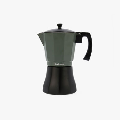 Cafetera italiana de aluminio verde 12 tazas