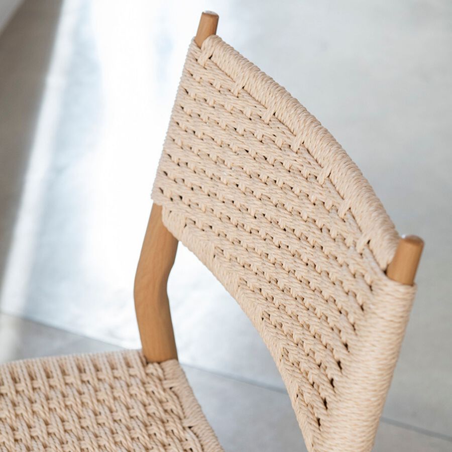 Silla de comedor efecto madera beige Vilma 56x50x82cm Clau&Chloe