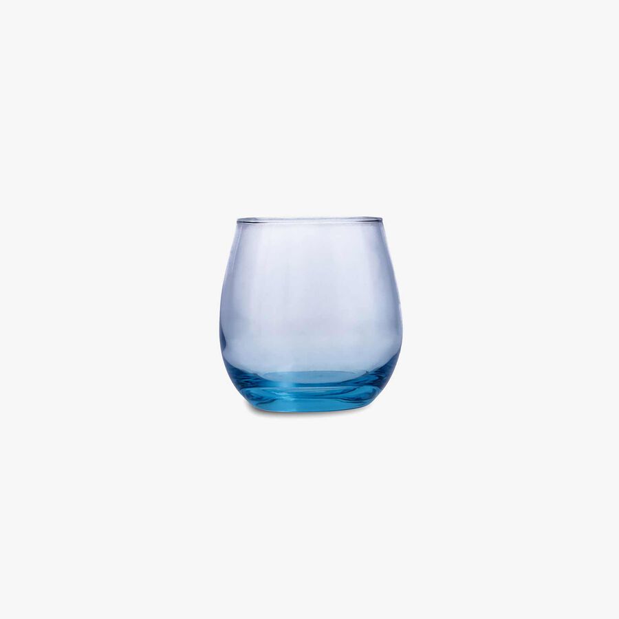 Vaso bajo de vidrio azul Ona 32cl