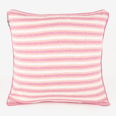Funda de cojín de algodón rayas rosas y rojas Marita 45x45cm