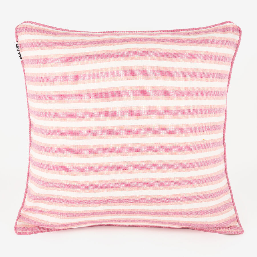 Funda de cojín de algodón rayas rosas y rojas Marita 45x45cm