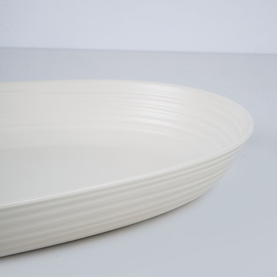 Bandeja para aperitivos blanca color tierra 41x22cm - Guzzini