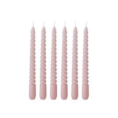 Set de 6 velas decorativas para candelabro rosa 20cm