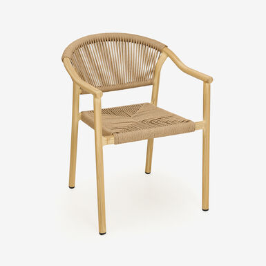 Silla de jard&iacute;n de aluminio y rat&aacute;n sint&eacute;tico Florida 56x60x78cm