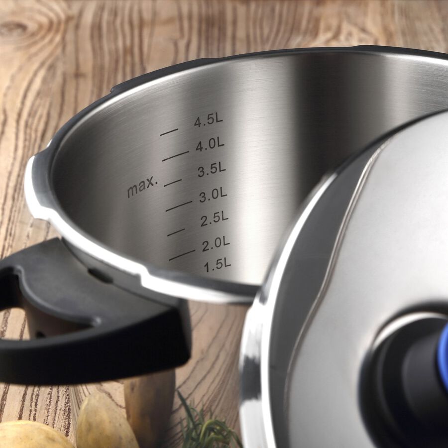 Olla a presi&oacute;n de acero inoxidable apta para inducci&oacute;n Duero &Oslash;22cm - 5,5L  - Bergner