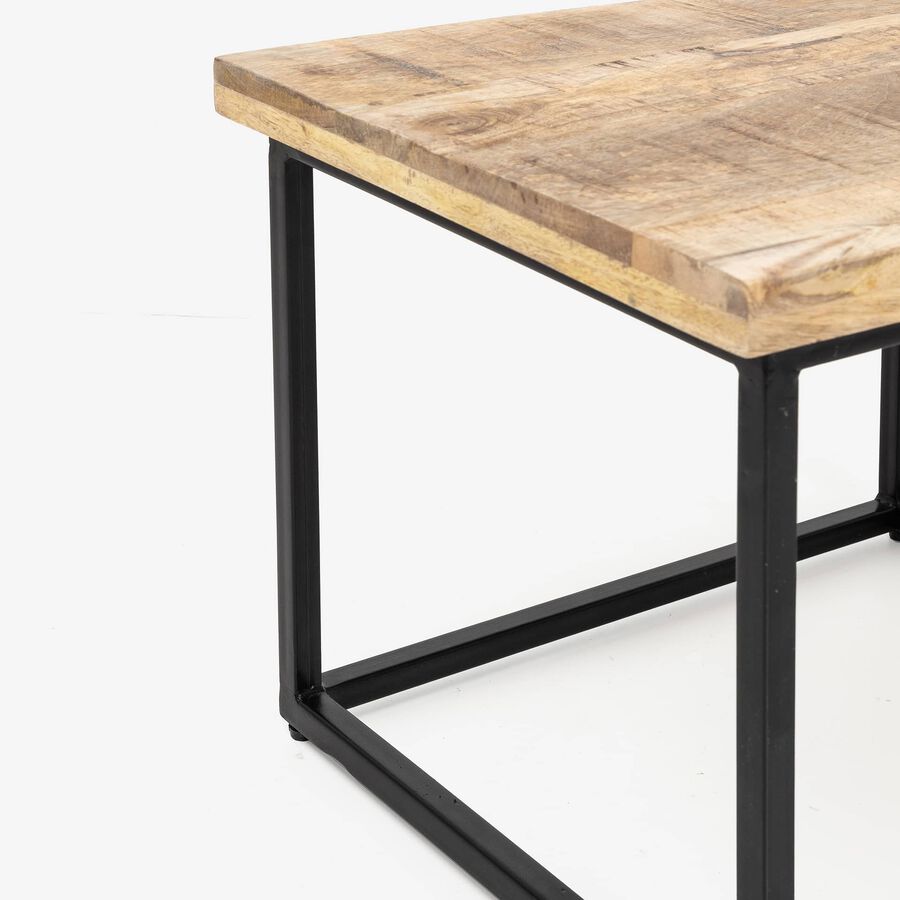 Conjunto de 3 mesas auxiliares de madera de mango Bremen