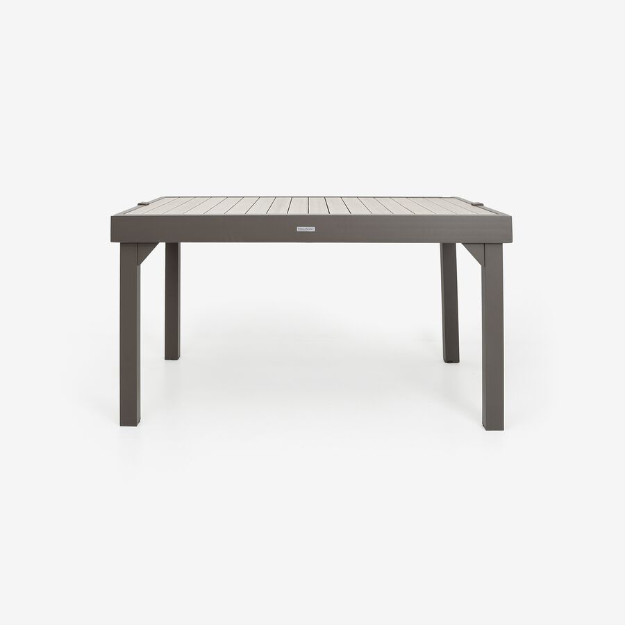Mesa extensible gris de aluminio Palma 140/270x90cm
