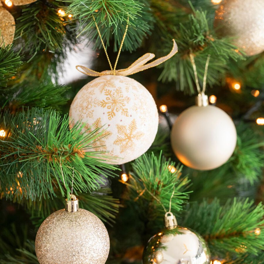 Set de 6 bolas decorativas doradas Ø7,5cm