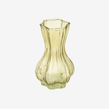 Jarrón de cristal verde Dalmar Ø13x20cm
