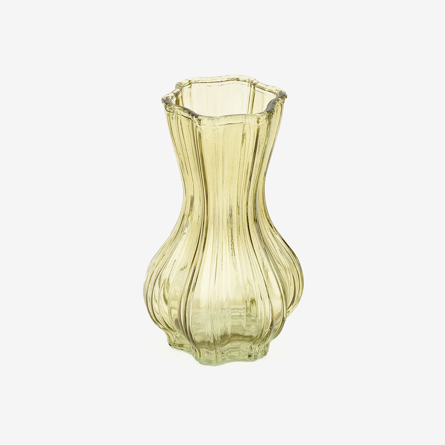 Jarrón de cristal verde Dalmar Ø13x20cm